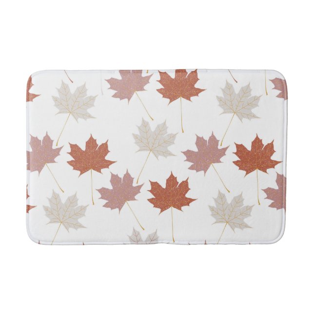 Tapis De Bain Rustique Botanique Terracotta Maple Feuille Motif (Devant)