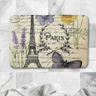 Tapis De Bain rustique français scripts de pays paris eiffel tow