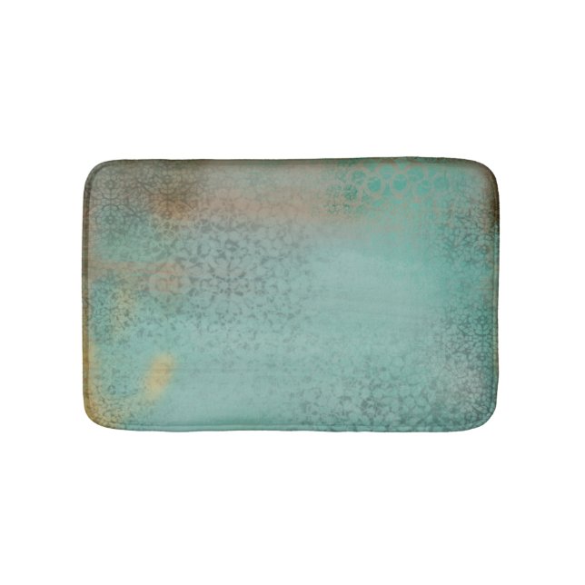 Tapis De Bain Rustique Turquoise Antique Impression Vintage (Devant)