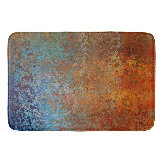 Tapis De Bain Rusty, Verdigris, Grunge Steampunk (Devant)