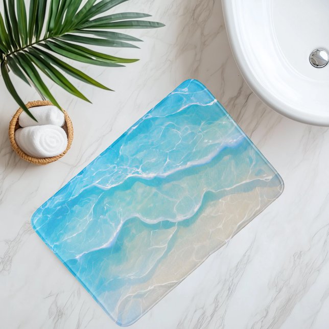 Tapis De Bain Sable de plage imitation sous eau claire de style  (Créateur téléchargé)