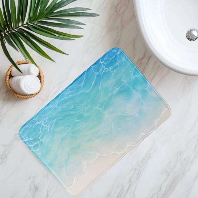 Tapis De Bain Sable de plage imitation sous eau claire de style  (Créateur téléchargé)