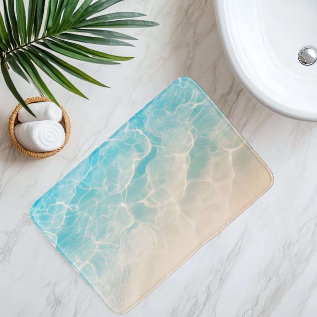 Tapis De Bain Sable de plage imitation sous eau claire de style  (Créateur téléchargé)