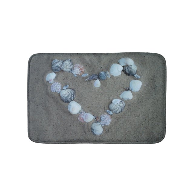 Tapis De Bain Sable et plage Coeur Coeur Bathmat Tapis (Devant)