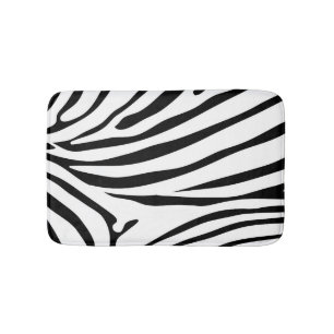 Tapis De Bain Safari de zèbre noir et blanc