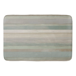 Tapis De Bain Sage Green Dusty Blue Taupe Grey Farmhouse Stripe