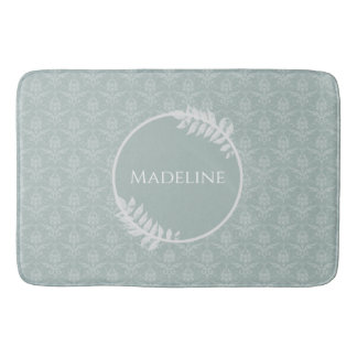 Tapis De Bain Sage Green Élégant Damas Personnalisé Bain Mat