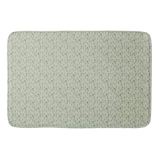 Tapis De Bain Sage Green Floral Pattern  (Devant)