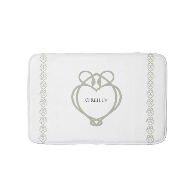 Tapis De Bain Sage Green Irish Celtic Swan Love Knot Nom de fami (Devant)