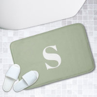 Sage Green Personnalisé Monogramme Mat de bain