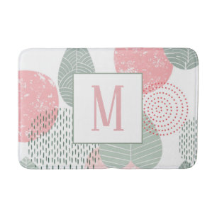 Tapis De Bain Sage vert et rose Morandi Plante personnalisé
