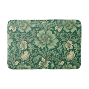 Tapis De Bain Sage Vert Vintage motif floral