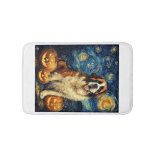 Tapis De Bain Saint Bernard Chien Mignon Halloween Jack O Lanter