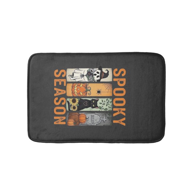 Tapis De Bain Saison Sombres � Fantôme Mignon, Chat Noir, Citrou (Devant)
