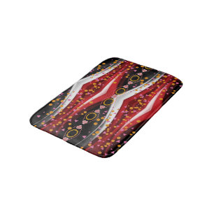 Tapis De Bain Salle de bain Abstraite Red White Black Shower Mat