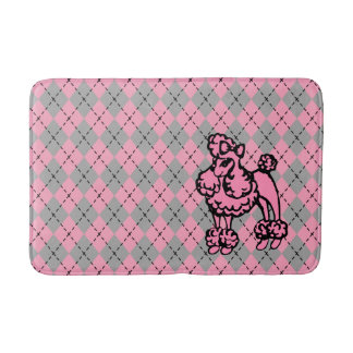 Tapis De Bain Salle de bain Retro Pink Poodroom Rug Bain Mat