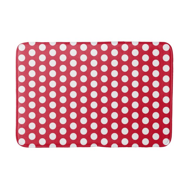 Tapis De Bain Salle de bain Retro Red Polka Dot Salle de bain Ru (Devant)