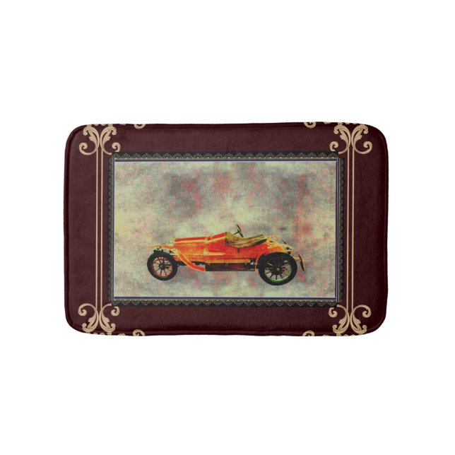 Tapis De Bain Salle de bain rouge vintage (Devant)