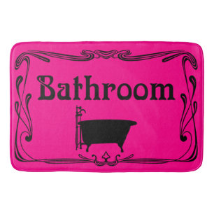 Tapis De Bain Salle de bain vintage baignoire rose noir
