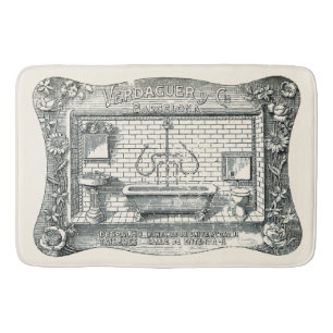 Tapis De Bain Salle de bain vintage de l'époque victorienne