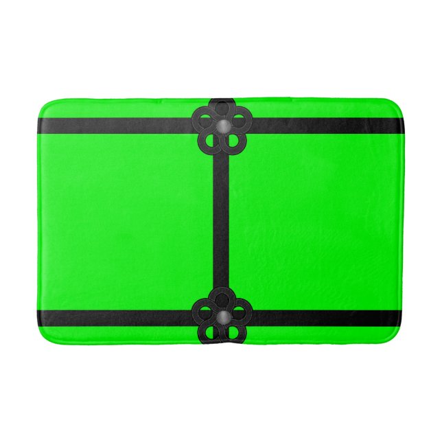 Tapis De Bain salle de bains en noir et vert (Devant)