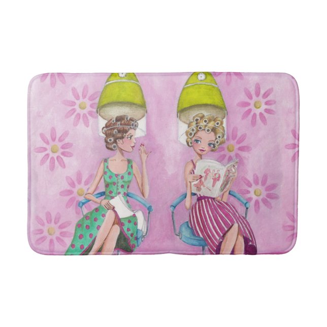 Tapis De Bain Salon de beauté Illustration Girly | Mat de bain (Devant)