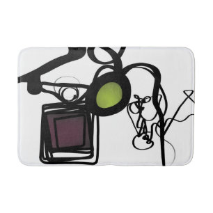 Tapis De Bain Salutations de Philydion : Abstrait noir & blanc