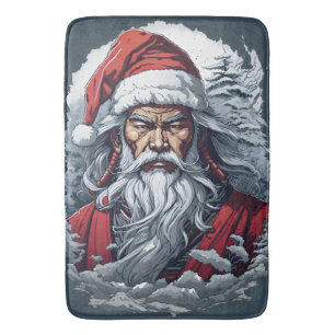 Tapis De Bain Samurai Père Noël Warrior Christmas Art Cadeau