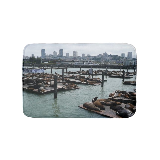 Tapis De Bain San Francisco et Pier 39 Sea Lions City Skyline (Devant)