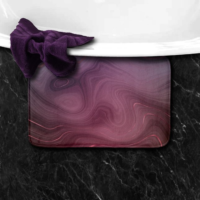 Tapis De Bain Sangria Strata | Moody Pink and Purple Luxe Agate (Créateur téléchargé)