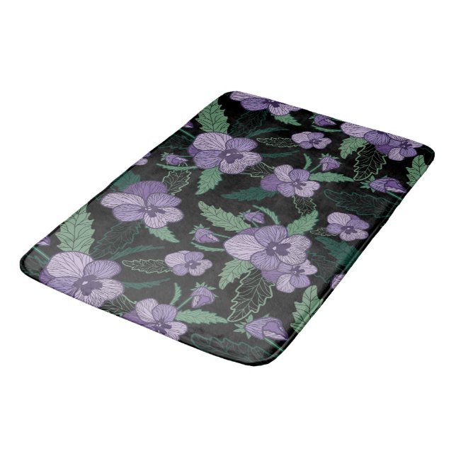 Tapis De Bain Sansy floral avec feuillage sur Arrière - plan fon (Angle)