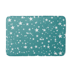 Tapis De Bain Sarcelle avec étoiles blanches