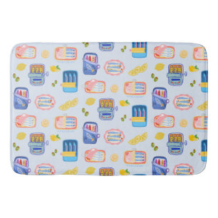 Tapis De Bain Sardines et citrons