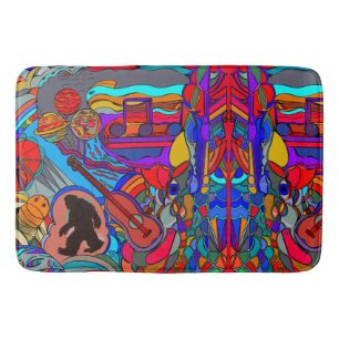 Tapis De Bain Sasquatch Amusant Doodle Art Abstrait