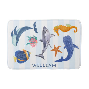 Tapis De Bain Sauvez nos mers   Animaux marins en danger Enfants