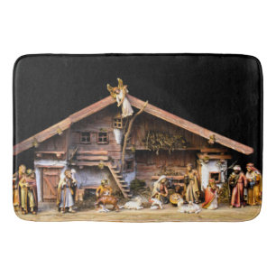 Tapis De Bain Scène de la Nativité de Noël