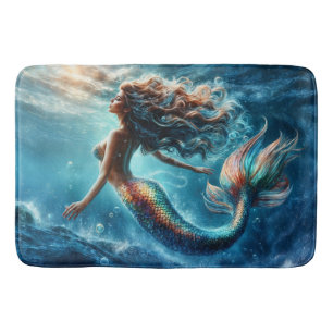 Tapis De Bain Scène mythique gracieuse de sirène