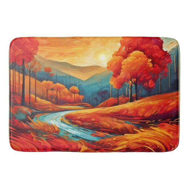 Tapis De Bain Scène vibrante de la rivière Fall (Devant)