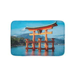 Tapis De Bain Scenic landscape with Japanese Torii Gate