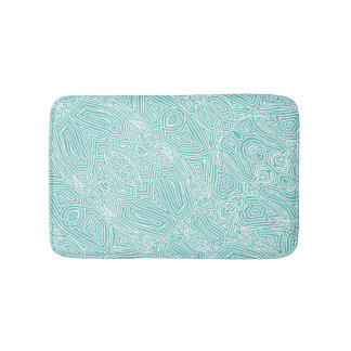Tapis De Bain Scribbleempreintes Turquoise
