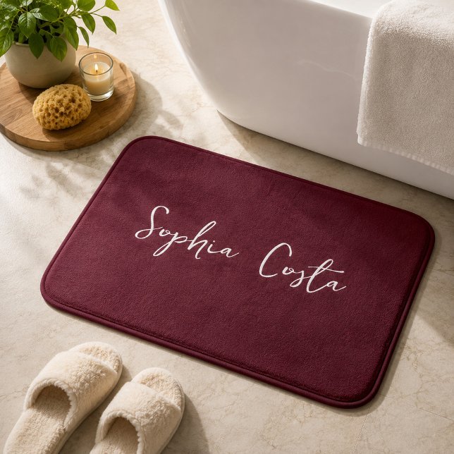 Tapis De Bain Script tendance Moderne Signature personnalisée No (Créateur téléchargé)