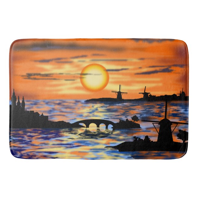 Tapis De Bain Sea Sunrise Bath Mat Pays-Bas Paysage (Devant)