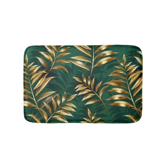 Tapis De Bain Seamless pattern with golden ferns (Devant)