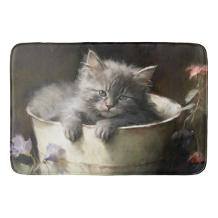 Tapis De Bain Seau Plein De Joie Sweet Grey Kitten
