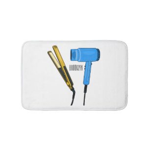 Tapis De Bain Sèche-cheveux & lisseuse-cheveux illustration