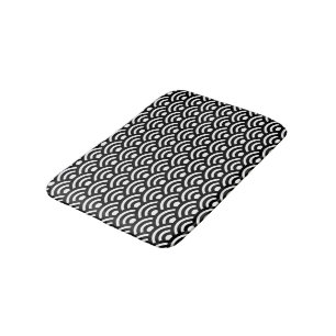 Tapis De Bain Seigaiha, Vagues, Japonais, Noir et Blanc