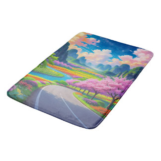 Tapis De Bain "Sentier de la floraison printanière – Scénique