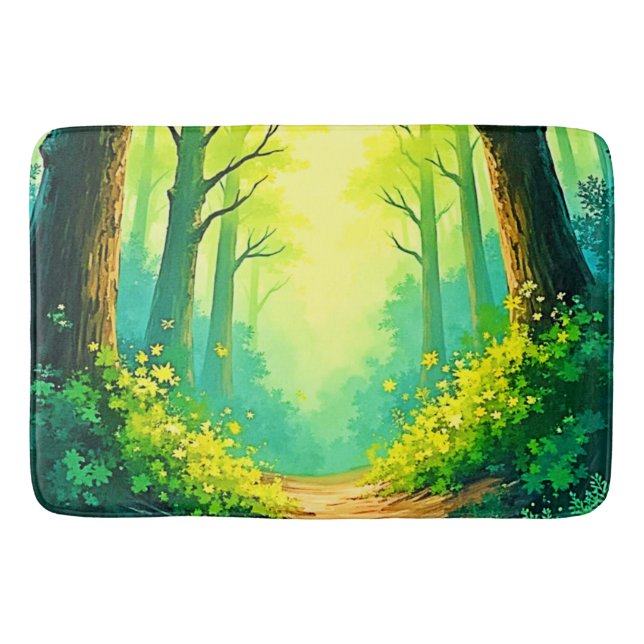 Tapis De Bain Sentier forestier ensoleillé (Devant)