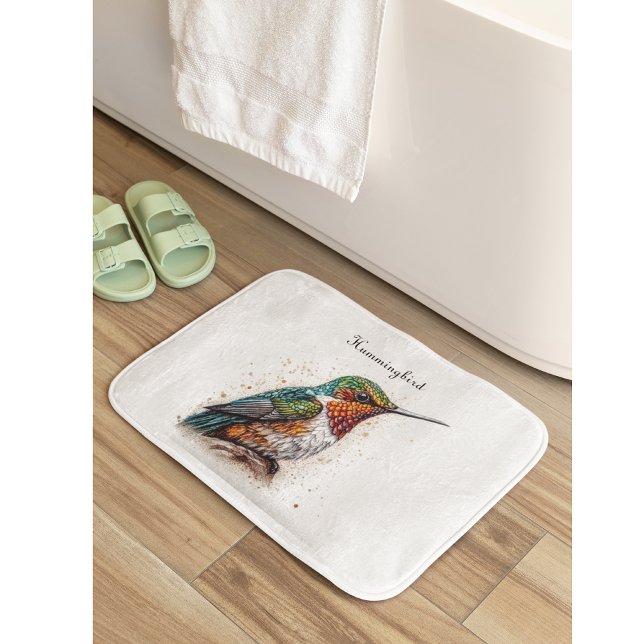 Tapis De Bain Serenade de colibri bijoux, coutume (Créateur téléchargé)