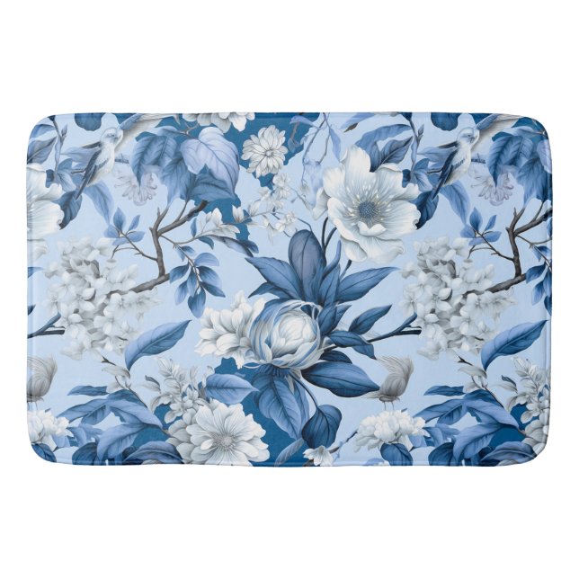 Tapis De Bain Série Chinoserie bleu et blanc Design 3 (Devant)